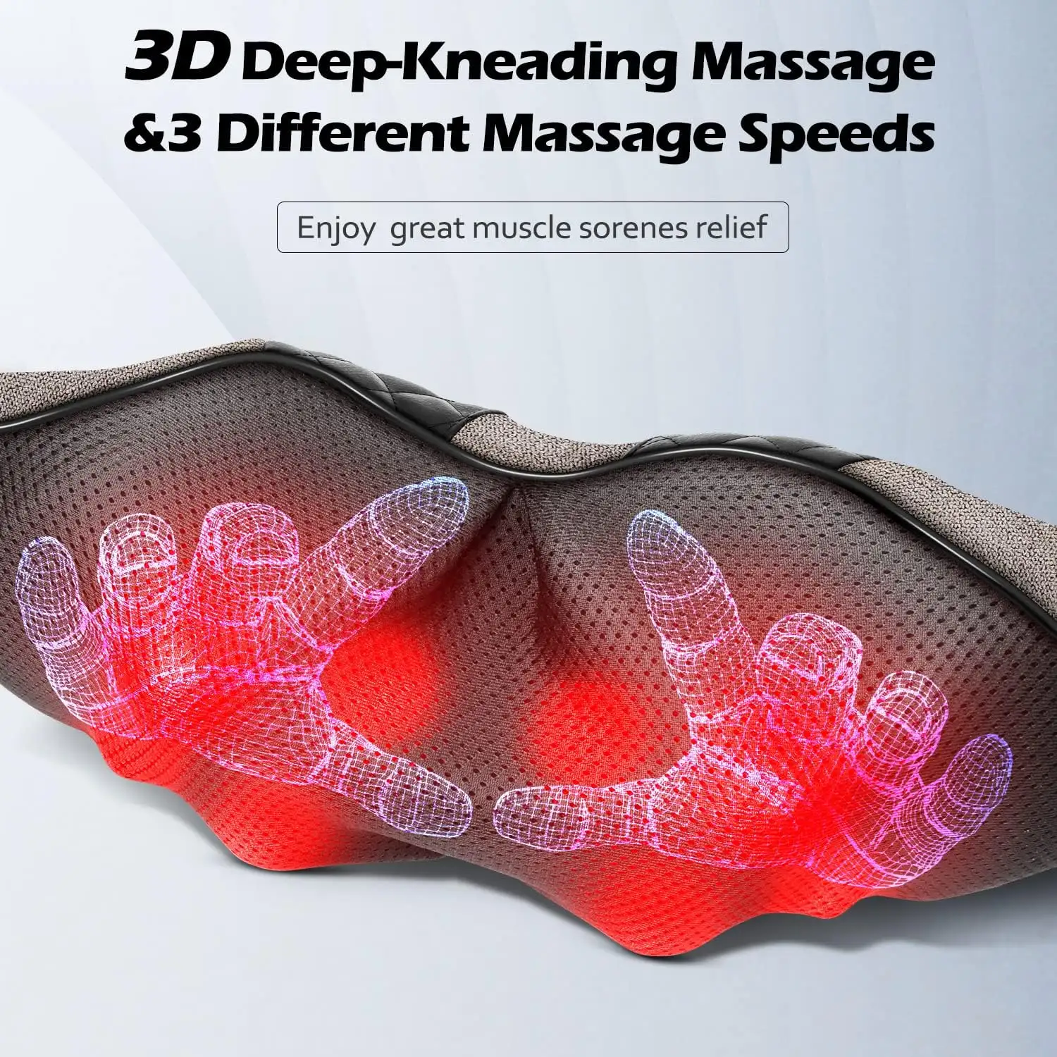 Blue Elf Shiatsu Electric Neck Back Massager Pillow 3D Kneading with Heat For Shoulder - 81i6UY8sZwL._AC_SL1500_